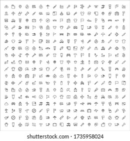 Set of travel related vector line icons. Premium linear symbols pack. Vector illustration isolated on a white background. Web symbols for web sites and mobile app. Trendy design. 