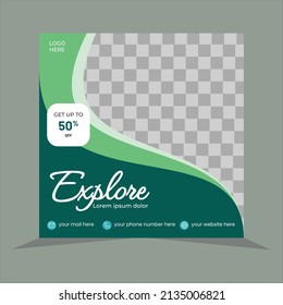 Set of travel sale social media post template. Web banner, flyer or poster for travelling agency business offer promotion. Holiday and tour advertising banner design