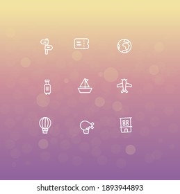 Set Of The Travel Simple Flat Icons Vector Design