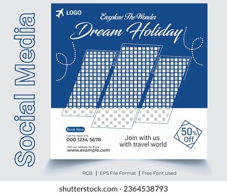 set of travel social media banner Template