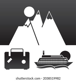 set of travel and vacation icons