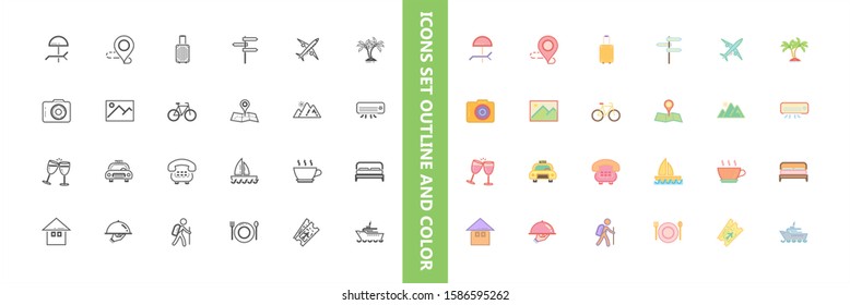 Set of travel vector icons. 