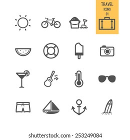 Set of travel. Vector illustration.