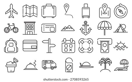 Conjunto de ilustrações do vetor de viagem
