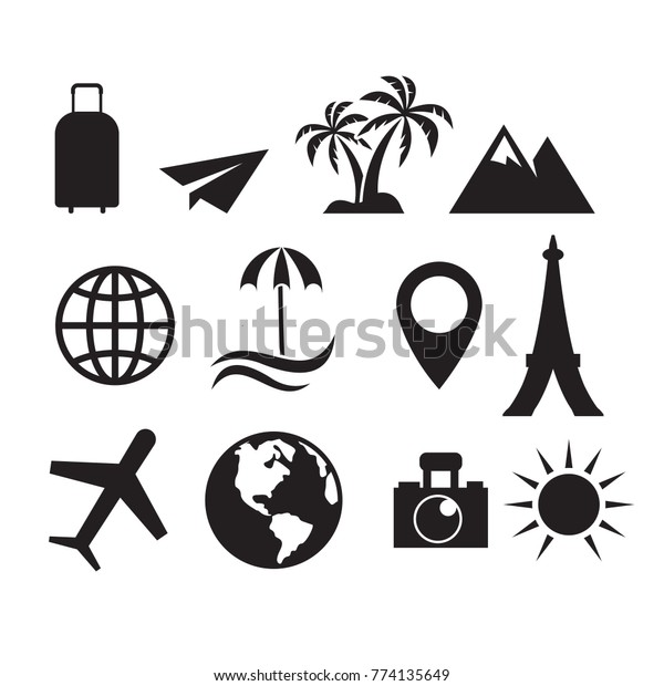 Set Traveling Icon Stock Vector Royalty Free 774135649