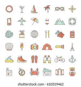 set of traveling icons