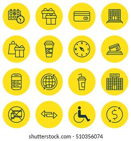 Set Of Traveling Icons On Accessibility, Forbidden Mobile And Locate Topics. Editable Vector Illustration. Includes Around, Holiday, Construction And More Vector Icons.