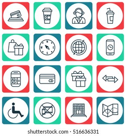 Set Of Traveling Icons On Calculation, Forbidden Mobile And Crossroad Topics. Editable Vector Illustration. Includes Map, No, Operator And More Vector Icons.