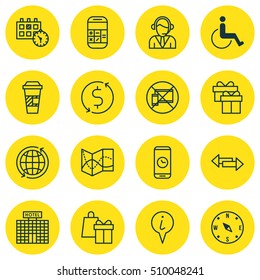 Set Of Traveling Icons On Call Duration, Forbidden Mobile And Appointment Topics. Editable Vector Illustration. Includes Math, Calculation, Mobile And More Vector Icons.