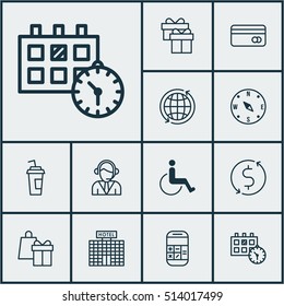 Set Of Traveling Icons On Operator, Accessibility And World Topics. Editable Vector Illustration. Includes Drink, Box, Exchange And More Vector Icons.