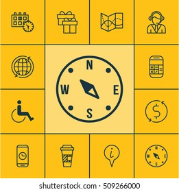Set Of Traveling Icons On Road Map, World And Money Trasnfer Topics. Editable Vector Illustration. Includes World, Takeaway, Paralyzed And More Vector Icons.