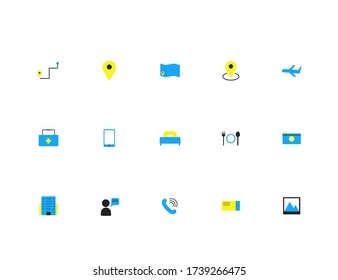 Set of traveling vector icons is suitable for websites, mobile apps and more.