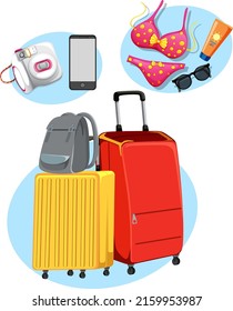 Set von reisenden Objekten - Illustration