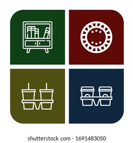 Set of tray icons. Such as Buffet, Plate, Cup carrier , tray icons