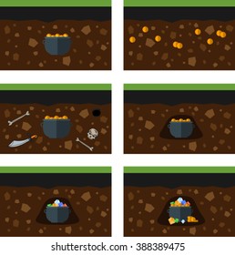 Set of treasure under the ground