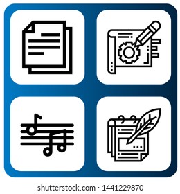 Set of treble icons such as Note, Musical notes, Notes , treble