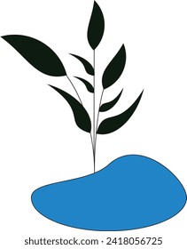 set of tree art vector icon