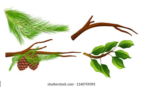 A set of tree branch illustration