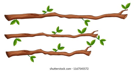 A set of tree branch illustration