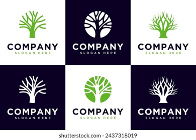 Satz von Baumzweig-Logo , minimalistisch abstrakt, Logo-Design-Vorlage.