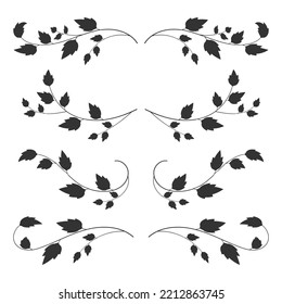 set of tree branches borders. - Vector.