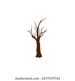 set of tree day tree vector elements with stems set