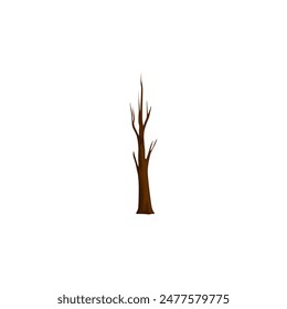 set of tree day tree vector elements with stems set