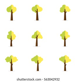 Set of tree for decoration vector illustration