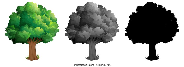 Set of tree design illustration