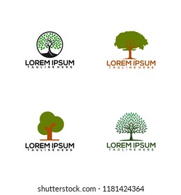 set of Tree Design Logo natural. vector ilustration