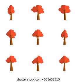Set of tree design vector collection stock