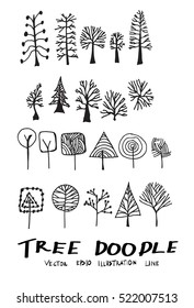 Set of tree doodles vector