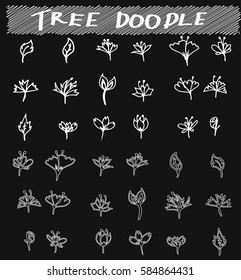 Set of tree doodles vector