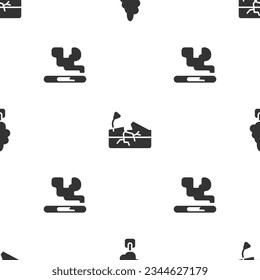 Set Tree, Earthquake and Cigarette on seamless pattern. Vector