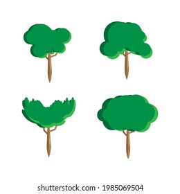 Set Of Tree Icon Isolated On White Background. Vector
