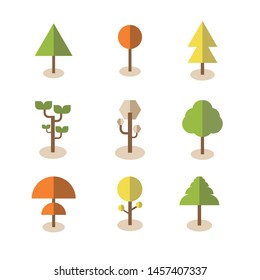 Set of tree icon, park and garden, flat forest icon, vector icon.