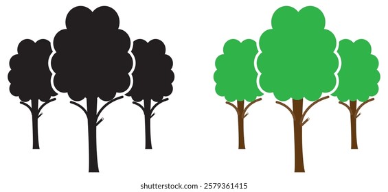 Set of tree icon vector