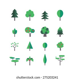 A set of tree icons, eps 10, no transparencies 