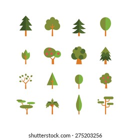 A set of tree icons, eps 10, no transparencies 