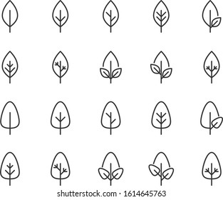 set of tree icons, forest, nature