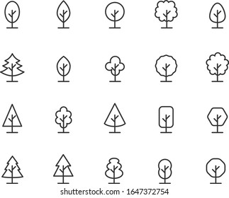 Set 15 Abstract Minimal Tree Icons Stock Vector (Royalty Free ...