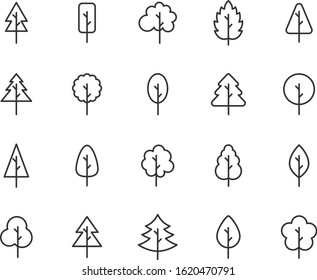 set of tree icons, leaf, natural