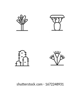 Set of tree icons on white background