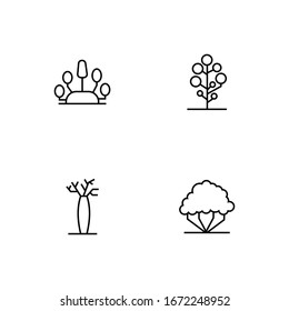 Set of tree icons on white background
