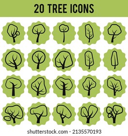 set of tree icons. vector
