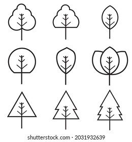 
set of tree icons vector illustration on white background