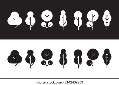 Set of tree icons. Vector illustration