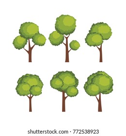 Set of tree illustration vector