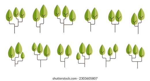 set of tree illustration vector design