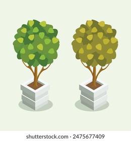 set of tree with leaves